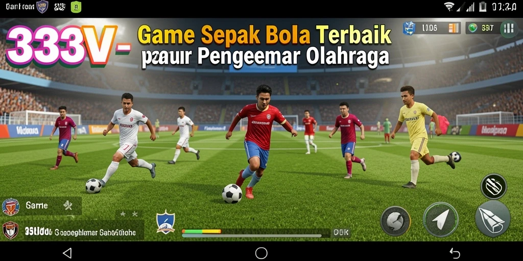 Tampilan gameplay seru dari 333V dengan aksi sepak bola nyata.