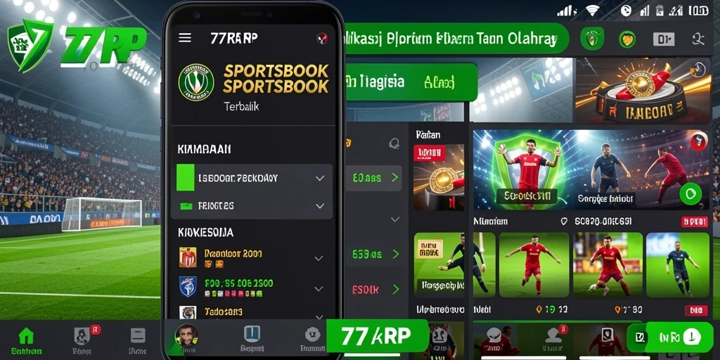 Screenshot gameplay menampilkan antarmuka aplikasi Sportsbook 77RP yang menarik.