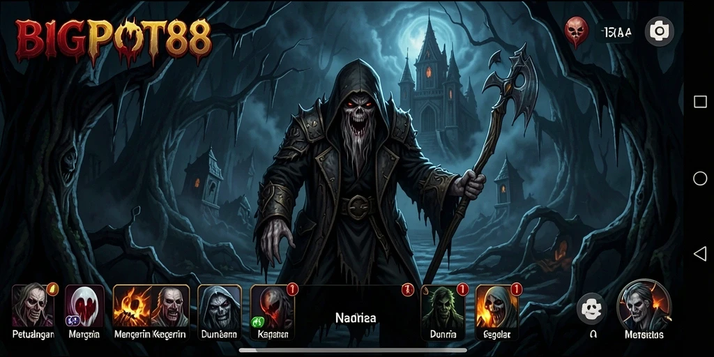 Tangkapan layar menampilkan ketegangan di dalam gameplay HORROR BIGPOT88.