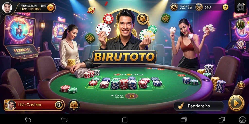 Gameplay Live Casino BIRUTOTO yang menarik dan interaktif.