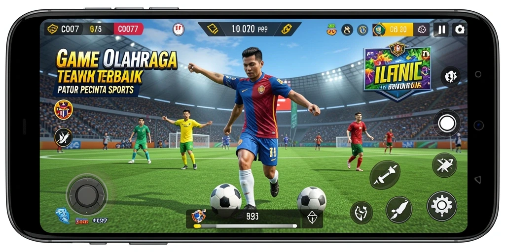 Screenshot C0077 menampilkan aksi intens dalam permainan olahraga.