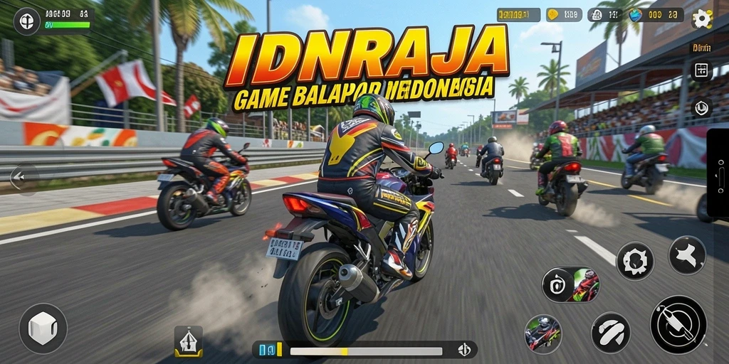 Tampilan aksi mendebarkan dalam balapan motor IDNRAJA.