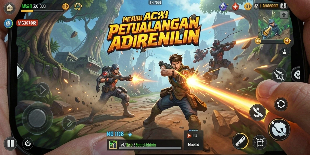 Tangkapan layar MG108 menunjukkan gameplay mendebarkan dengan aksi penuh ketegangan.