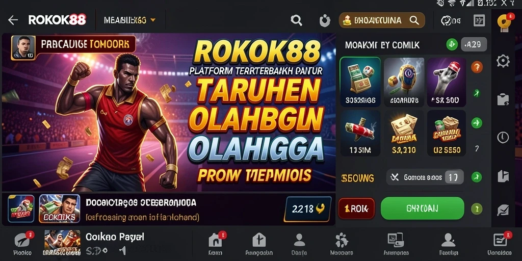 Screenshot ROKOK88 menampilkan antarmuka taruhan olahraga yang menarik.