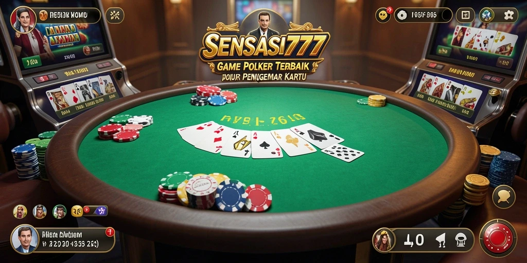 Tampilan gameplay SENSASI777 yang seru dan interaktif dalam bermain poker.