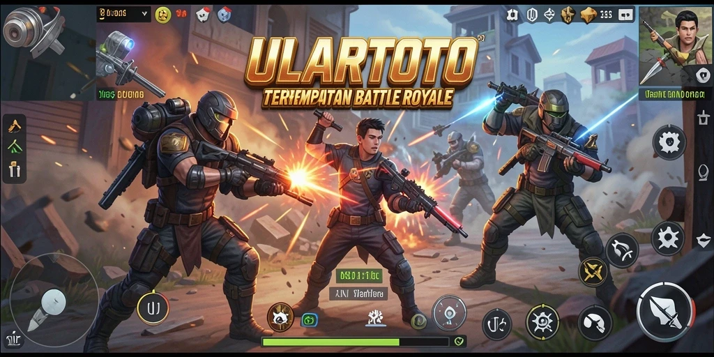 Tampilan seru gameplay ULARTOTO dalam pertempuran Battle Royale.