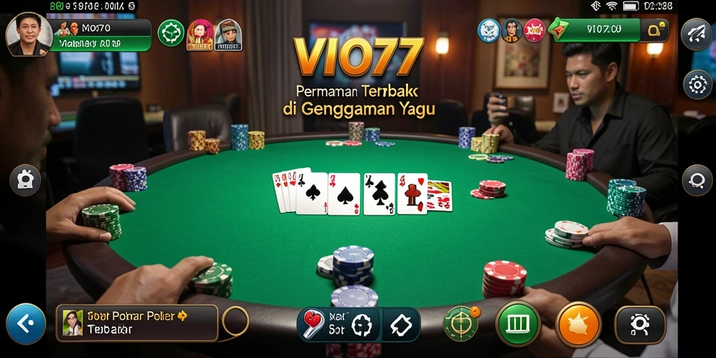 Tampilan gameplay poker yang menarik dan interaktif di VIO77.