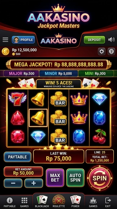 Tampilan antarmuka aakasino yang intuitif dan modern.